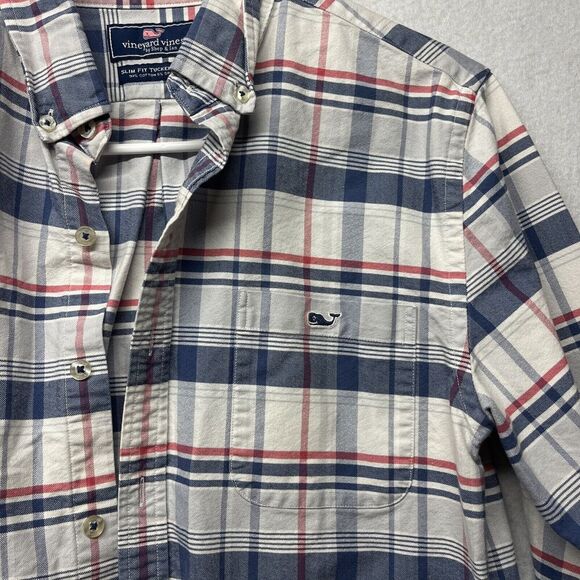 Men's Vineyard Vines Long Sleeved Stretch Slim Fit Tucker Button Up Shirt Small - Picture 3 of 4